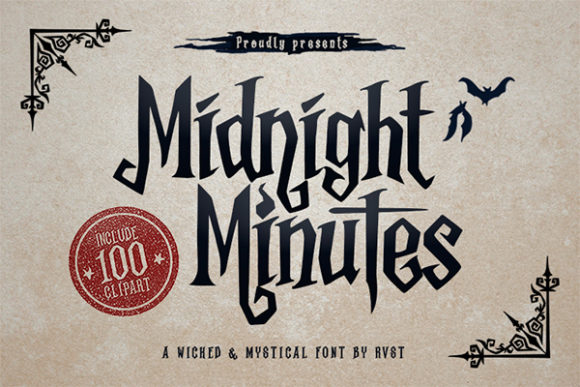 Midnight Minutes - font gotico su Creative Fabrica