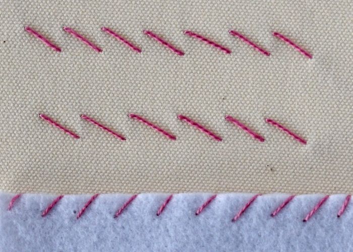 Point fouet pour la broderie et la couture