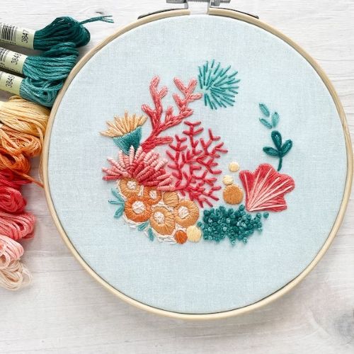 Coral Reef ricamo a mano modello di littledear su Etsy