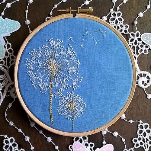 Dandelion Design, modello di ricamo a mano di Fileusedetoiles su Etsy