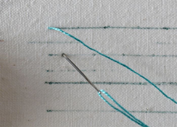 Arrowhead Stitch Step 1