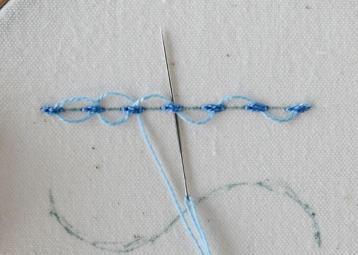Threaded Lazy Daisy Stitch Step 7