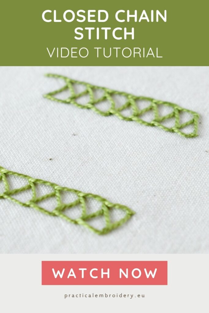 Closed Chain Stitch Video Tutorial - Hand Embroidery for Beginners