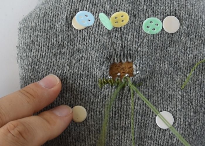 Swiss darning sweater mending tutorial step 3 image