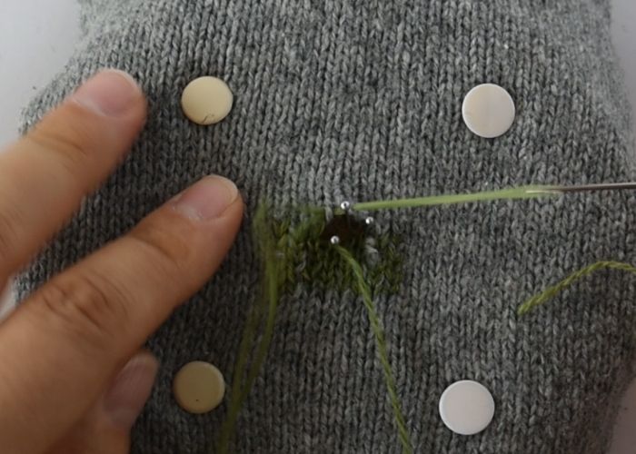 Swiss darning sweater mending tutorial step 9 image