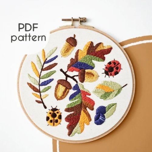 Autumn Season - Hand embroidery pattern by WhyKnotStitches