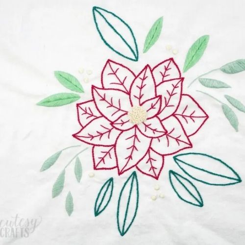 Poinsettia Embroidery Pattern by Cutesy Crafts