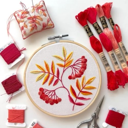 Rowans Golden Autumn Hand embroidery PDF pattern by EmbroideryArtbyNatCA on Etsy